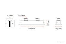 Įkelti vaizdą į galerijos rodinį, Priglaistomas linijinis difuzorius ERGOVENT LINEO 600/75 PROFILE VERTICAL